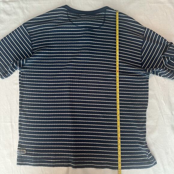 Levi‎ Strauss Pullover Short Sleeve Blue Stripe Shirt XL - Picture 7 of 9